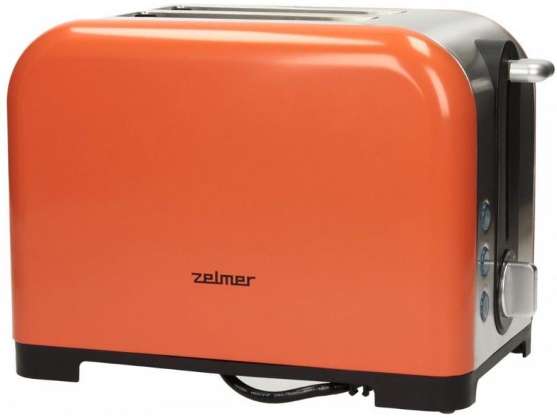Prajitor de paine Zelmer TS1600, 850 W, 2 Felii, Portocaliu/Inox
