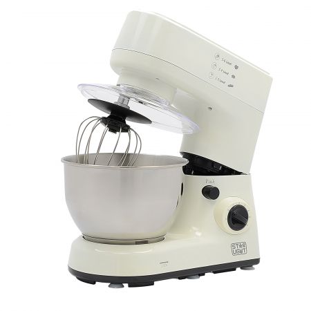 Mixer cu bol Star-Light SMM-1000W, 1000 W, Bol 4 l inox, 6 Viteze, Functie Pulse, Crem