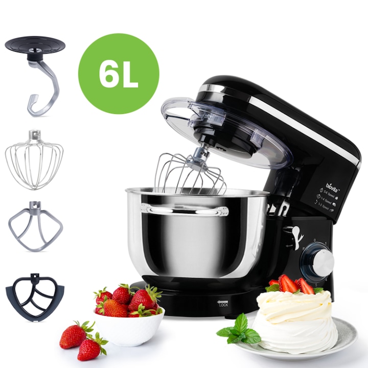 Mixer cu bol de 6L din inox, Biovita MB-1500PRO, 2 kg aluat Review si Pareri